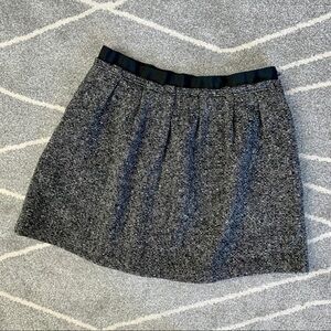 Land’s End Black Tweed Wool A-line Full Mini Skirt